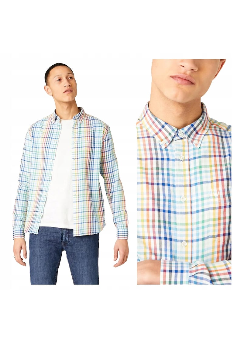 Camasa Barbati - LS1PKT Button Down Shirt - Regular Fit - Design Clasic - Maneci Lungi - Cu Guler - Cu Nasturi - Bumbac - M INTL - Multicolor