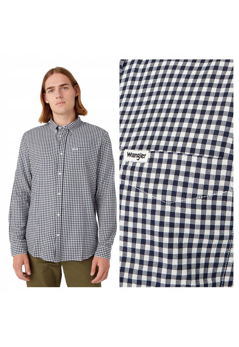 Camasa Barbati - LS1PKT Button Down - Regular Fit - Design Clasic - Maneci Lungi - Cu Guler - Cu Nasturi - Bumbac - 2XL INTL - Albastru