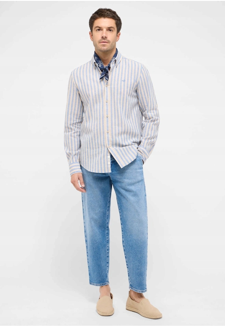 Camasa Barbati - Style Rawlins - Regular Fit - Design Clasic - Maneci Lungi - Cu Guler - Cu Nasturi - Bumbac - M INTL - Albastru