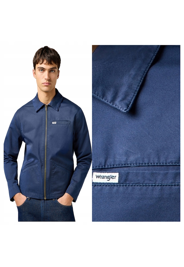 Jacheta Barbati - Rodeo Utility Jacket - Regular Fit - Design Clasic - Maneci Lungi - 2 Buzunare - Cu Fermoar - Bumbac - M INTL - Albastru