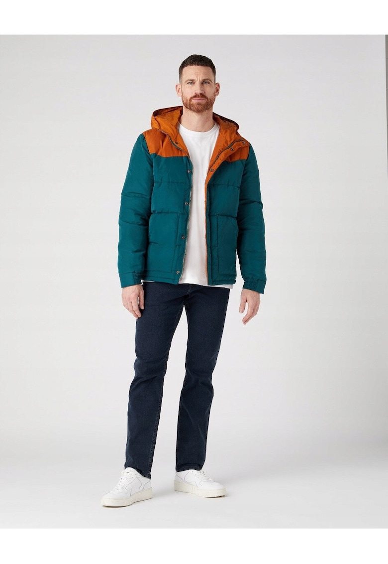 Мъжко яке - Puffer Jacket - Regular Fit - Класически дизайн - Дълги ръкави - 2 джоба - С цип - Памук - Зелен - Зелен