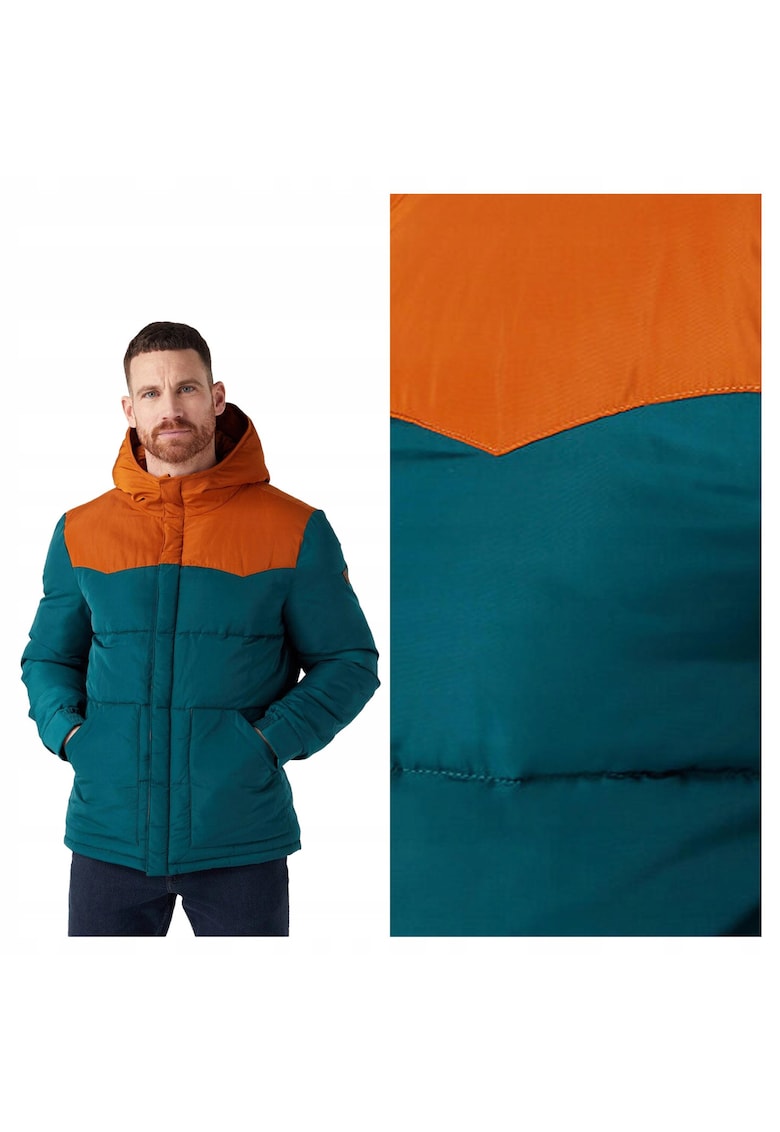 Jacheta Barbati - Puffer Jacket - Regular Fit - Design Clasic - Maneci Lungi - 2 Buzunare - Cu Fermoar - Bumbac - Verde - Verde