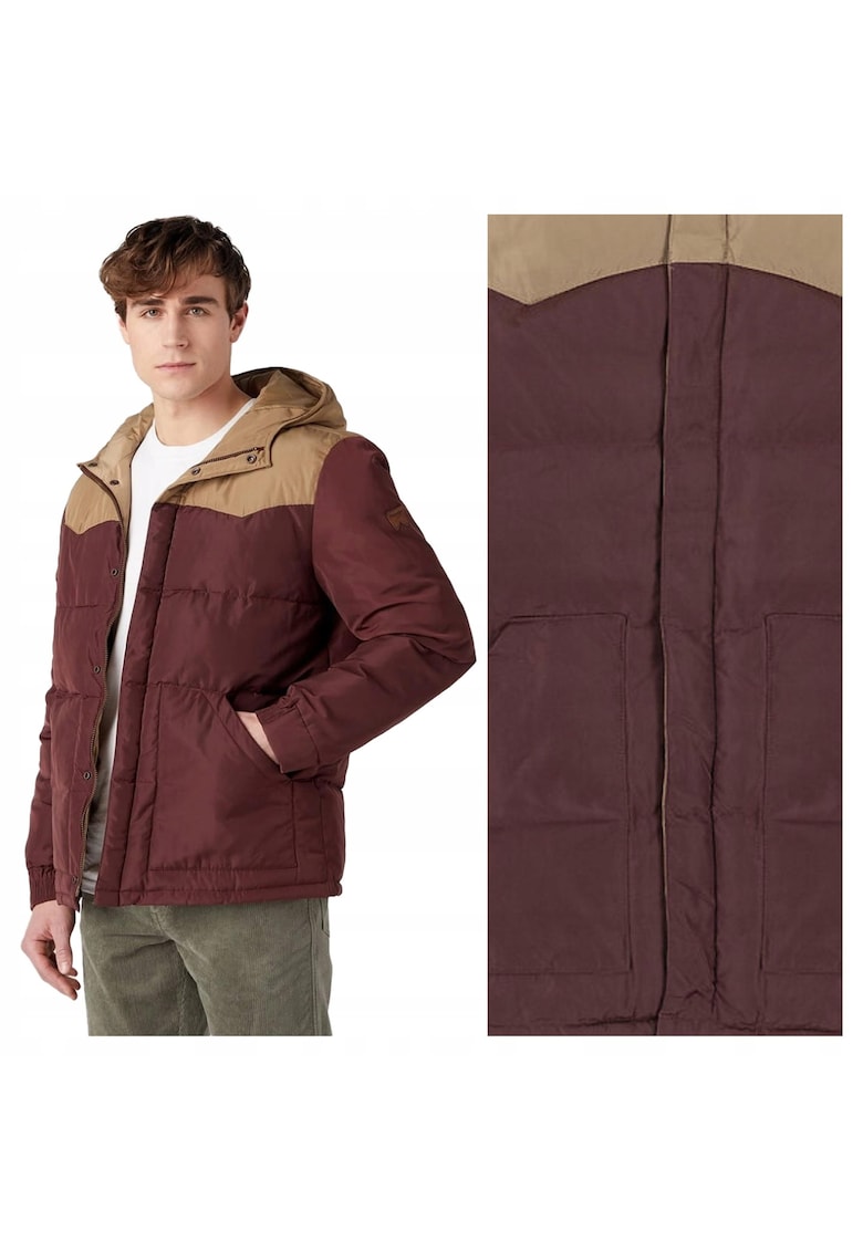 Jacheta Barbati - Puffer Jacket - Regular Fit - Design Clasic - Maneci Lungi - 2 Buzunare - Cu Fermoar - Bumbac - Maro - Maro deschis