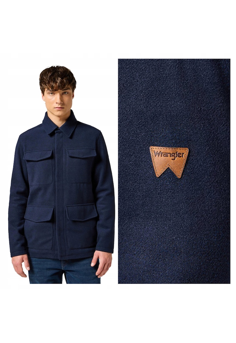 Jacheta Barbati - Transitional Jacket - Regular Fit - Design Clasic - Maneci Lungi - 2 Buzunare - Cu Fermoar - Bumbac - S INTL - Albastru