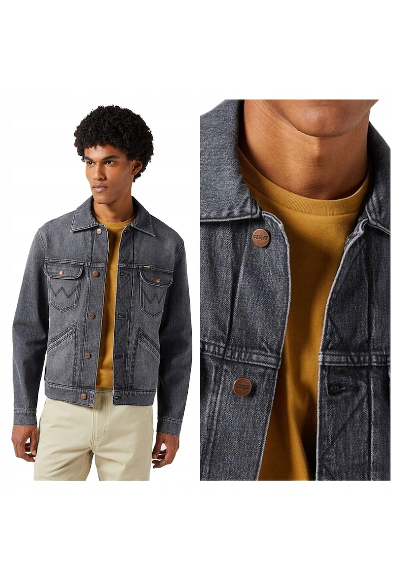 Jacheta Barbati - 124MJ - Regular Fit - Design Clasic - Maneci Lungi - 2 Buzunare - Cu Nasturi - Bumbac - M INTL - Gri