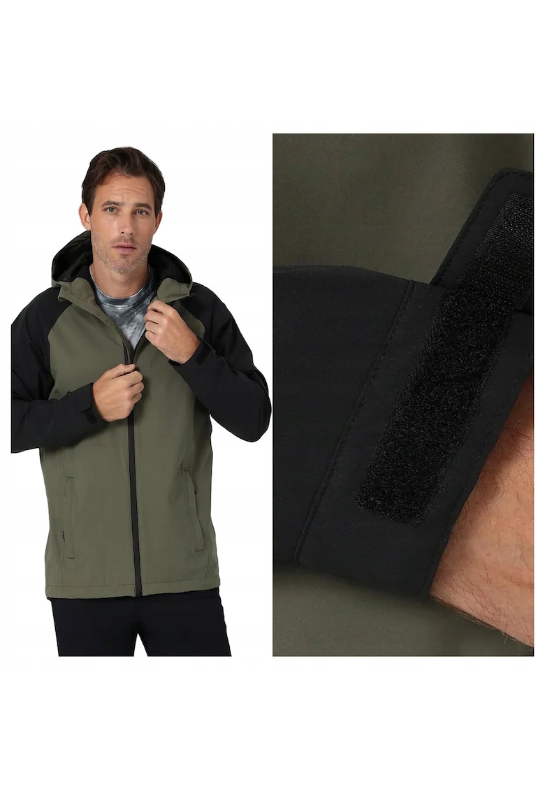 Jacheta Barbati - Rain Jacket - Regular Fit - Design Clasic - Maneci Lungi - 2 Buzunare - Cu Fermoar - Bumbac - M INTL - Verde