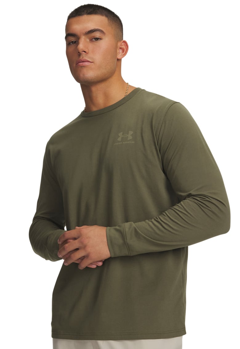 Bluza lejera cu decolteu la baza gatului - Verde sparanghel