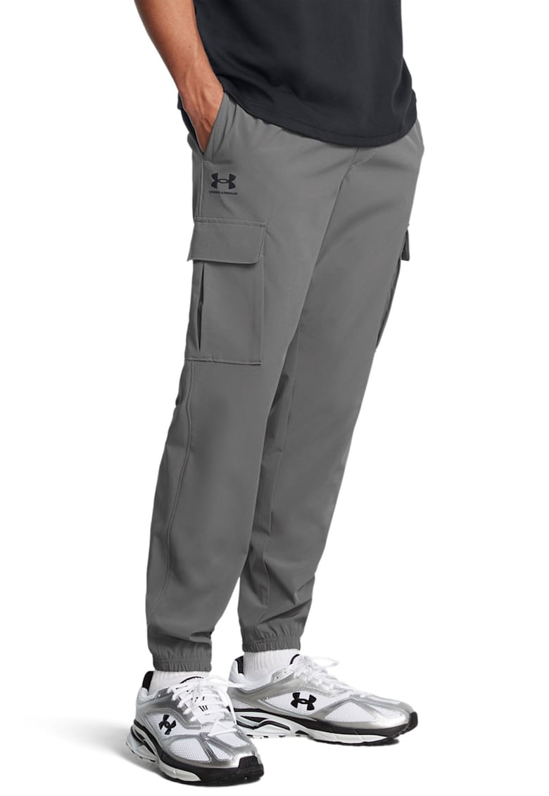 Pantaloni crop pentru fitness Vibe - Gri inchis