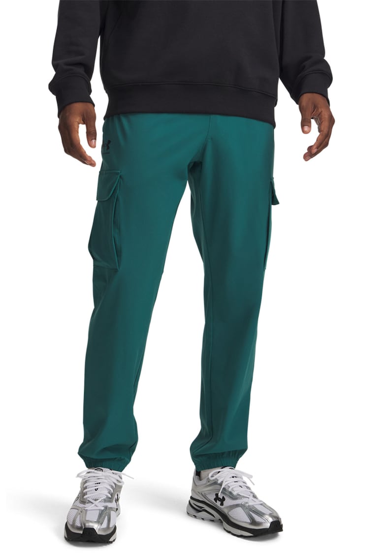 Pantaloni crop pentru fitness Vibe - Verde persan