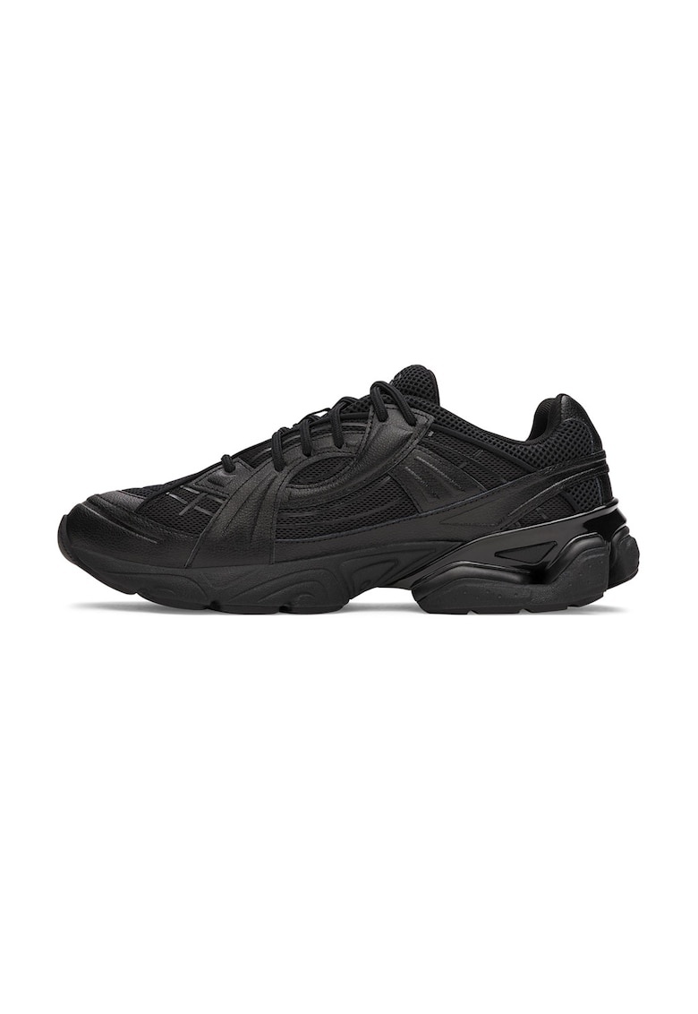 Pantofi sport Sola de piele cu garnituri textile - Negru