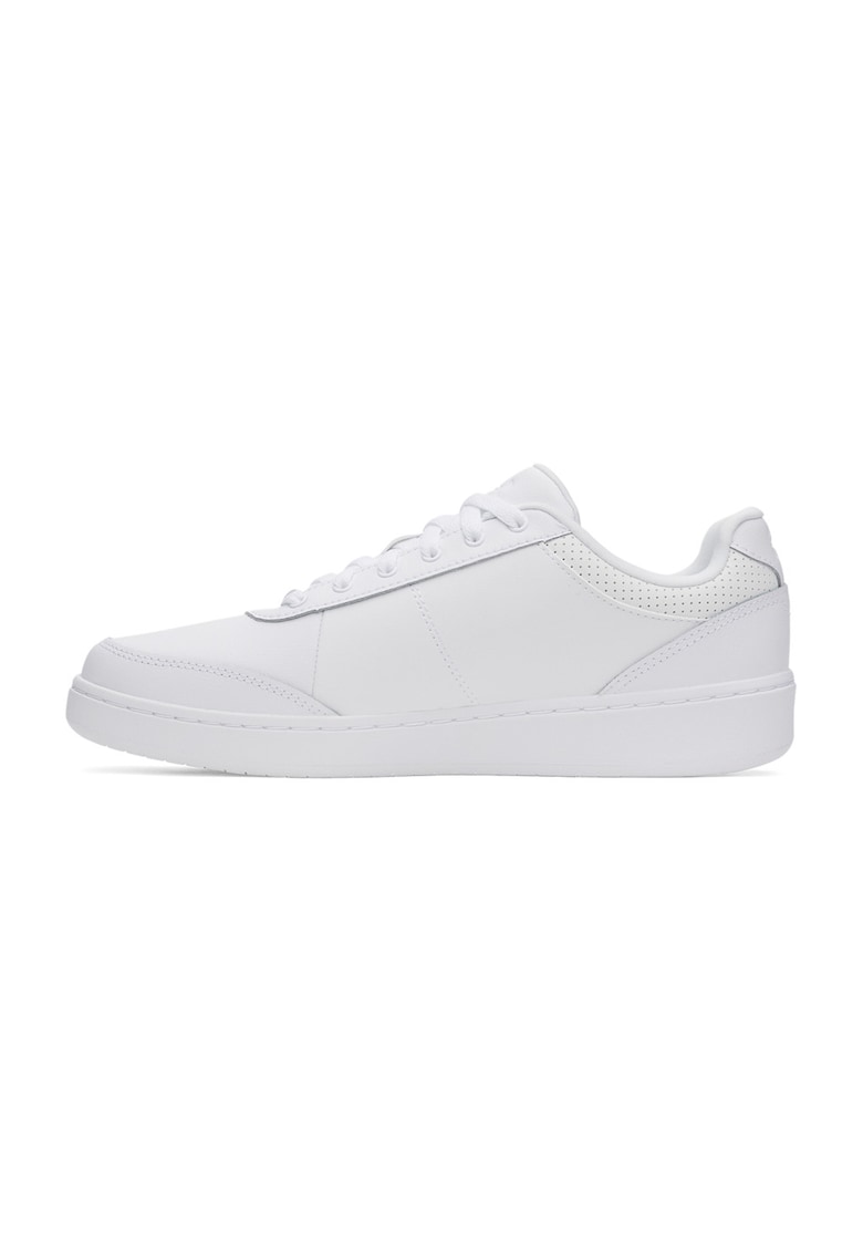 Pantofi sport Court low-cut de piele si piele ecologica - Alb optic