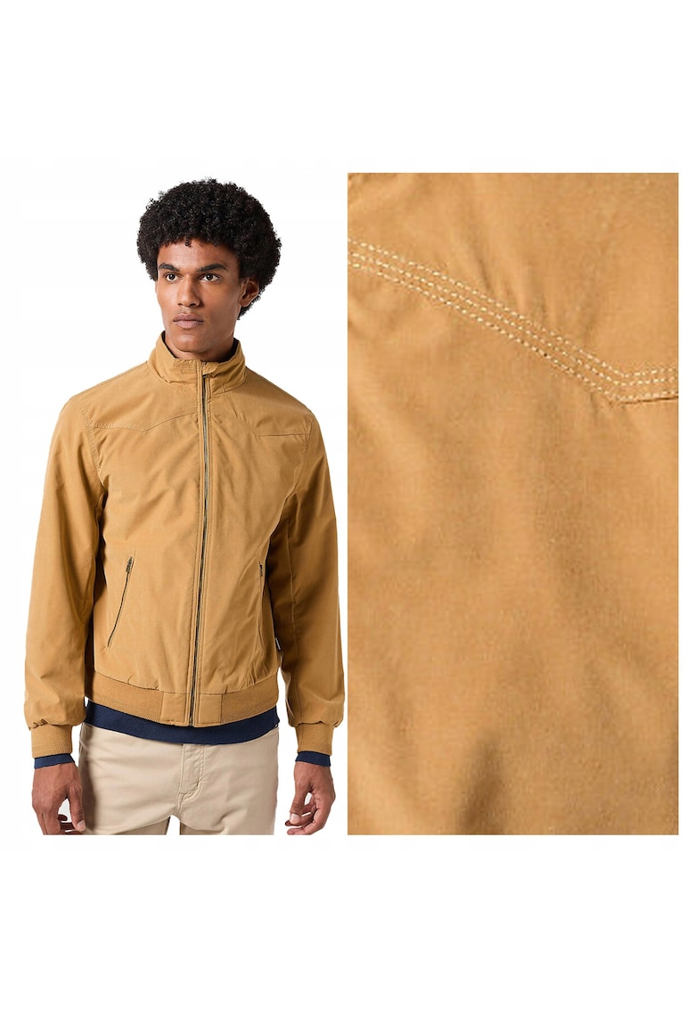 Jacheta Barbati - Harrington Jacket - Regular Fit - Design Clasic - Maneci Lungi - 2 Buzunare - Cu Fermoar - Bumbac - XL INTL - Bej