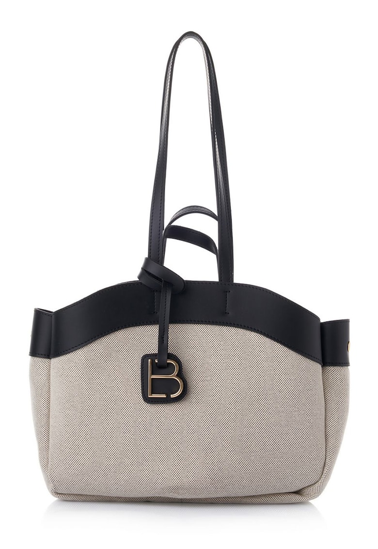 Geanta de umar cu detalii din piele ecologica - Diverse culori - Negru - 23 x 35 x 15 cm