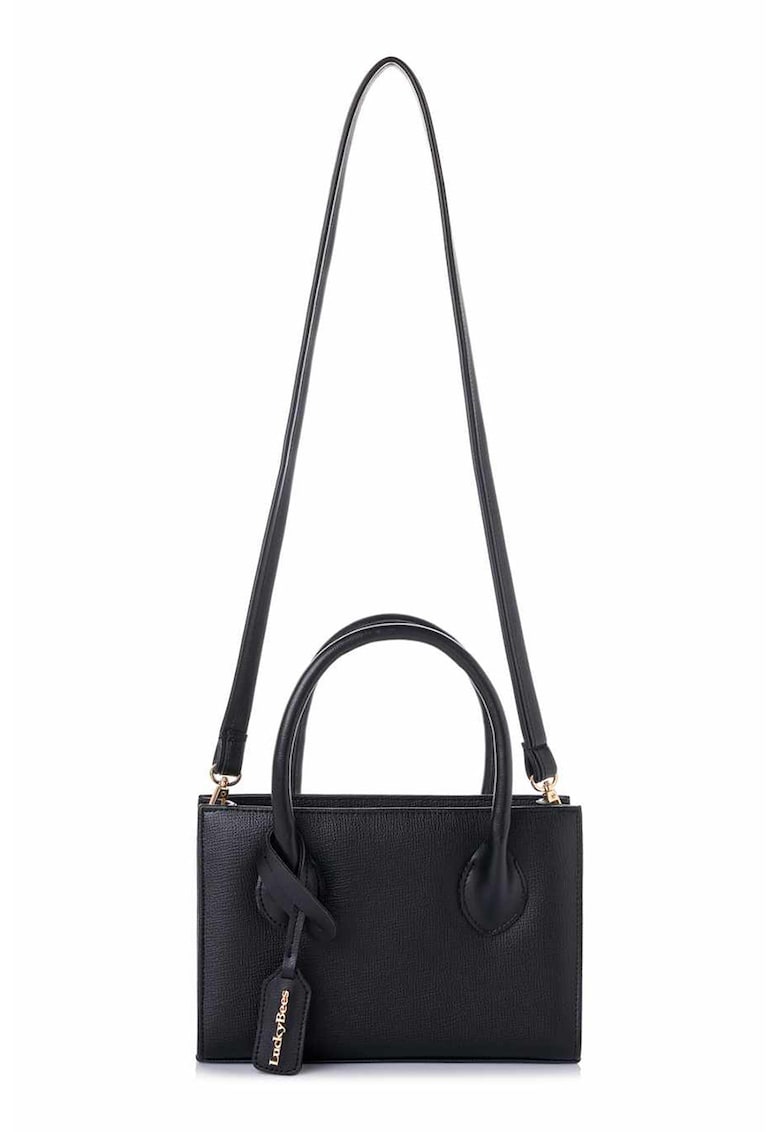 Geanta Saffiano - Negru - 17 x 25 x 8 cm