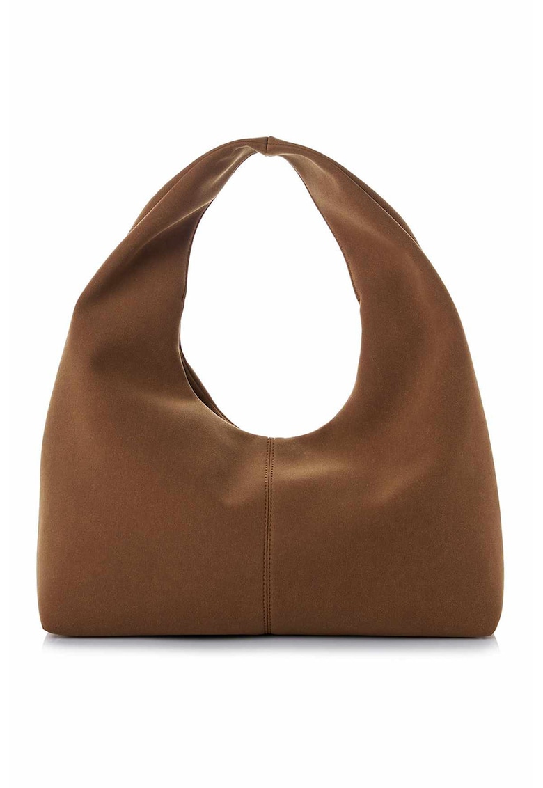 Geanta hobo din piele intoarsa sintetica - Caramel - 18 x 40 x 13 CM