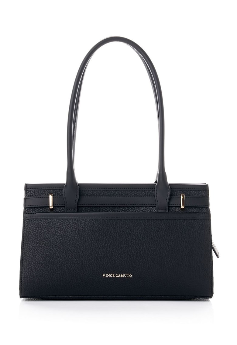 Geanta din piele ecologica cu fermoar - Negru - 20 x 33 x 12 CM