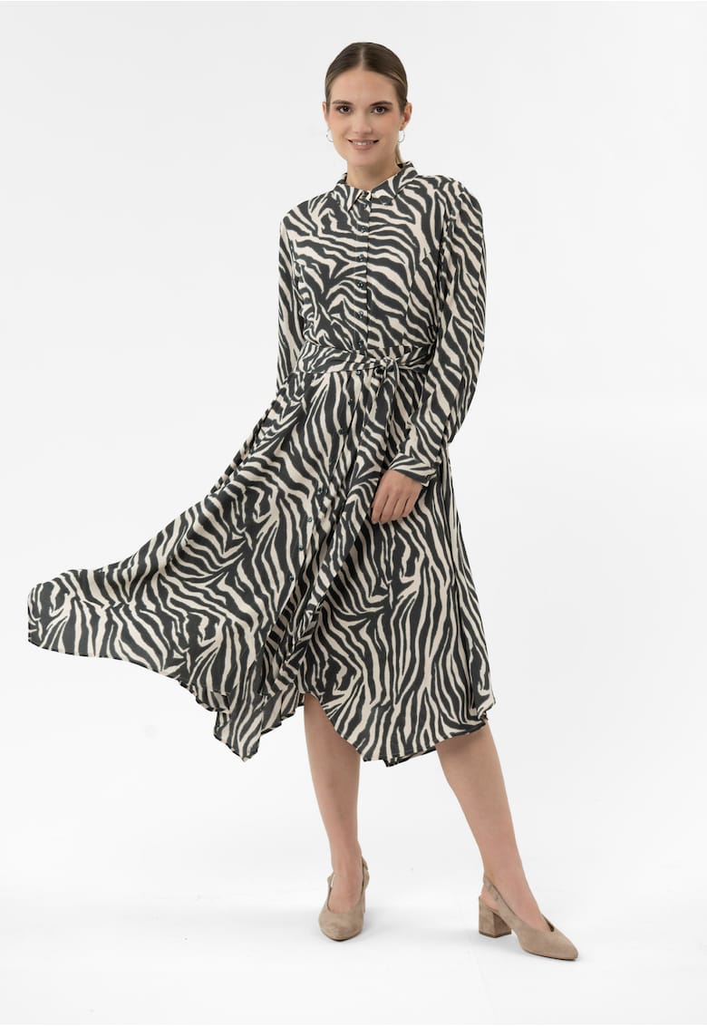 midi animal print verde - Crem verde