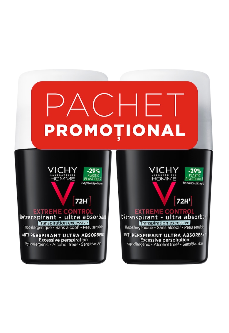 Pachet 2x Deodorant Homme Roll-On Antiperspirant Control Extrem 72H