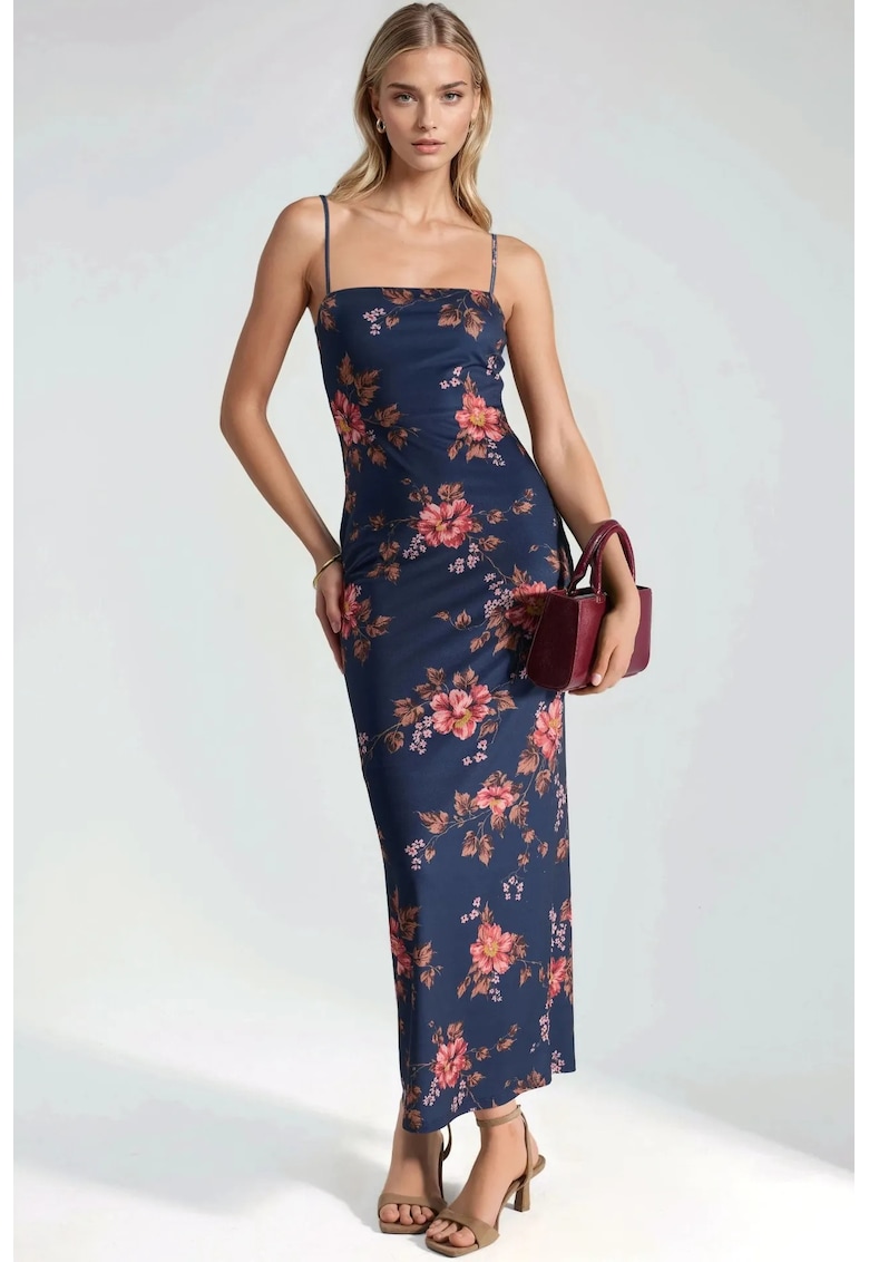 Rochie Maxi - model Floral - Multicolor - Poliester-Elastan