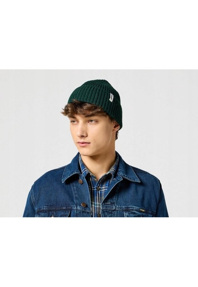 Caciula Barbati - Sign Off - Regular Fit - Cu Logo - Sezonul Toamna-Iarna - Cald Si Confortabil - Material Tricotat Reiat - Bumbac - UNI INTL - Verde