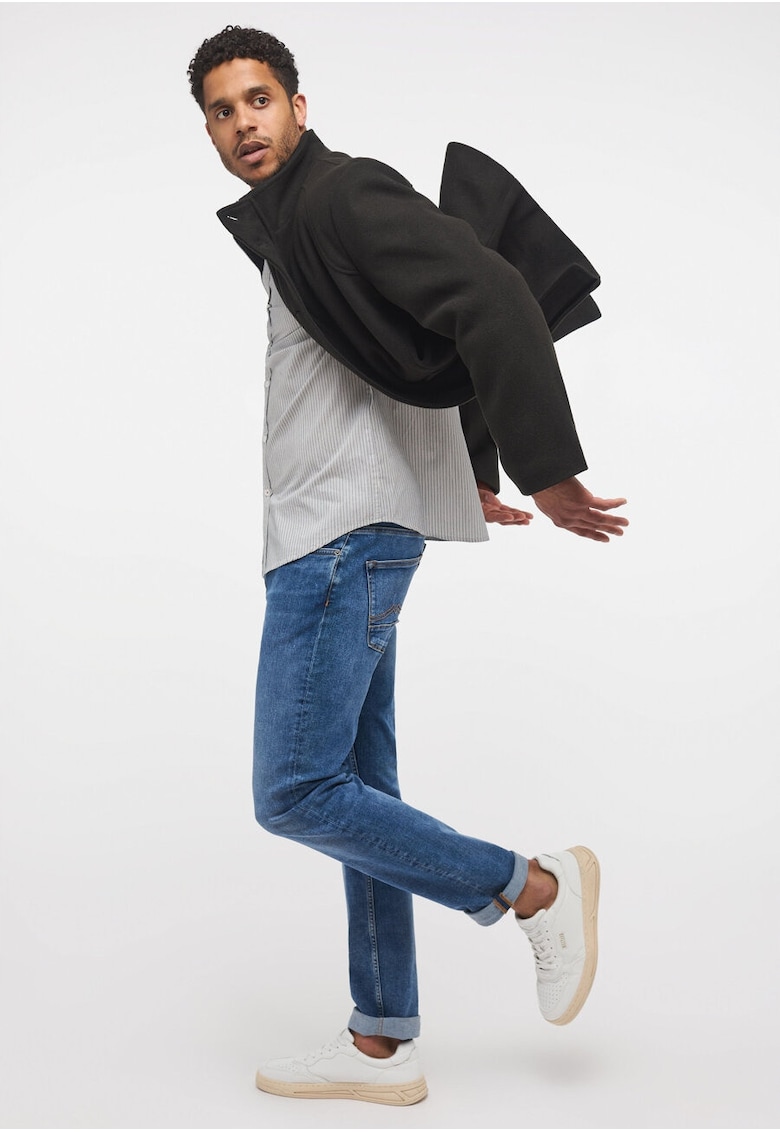 Jacheta Barbati - David Winter Coat - Regular Fit - Design Clasic - Maneci Lungi - 2 Buzunare - Cu Nasturi - Bumbac - 2XL INTL - Negru