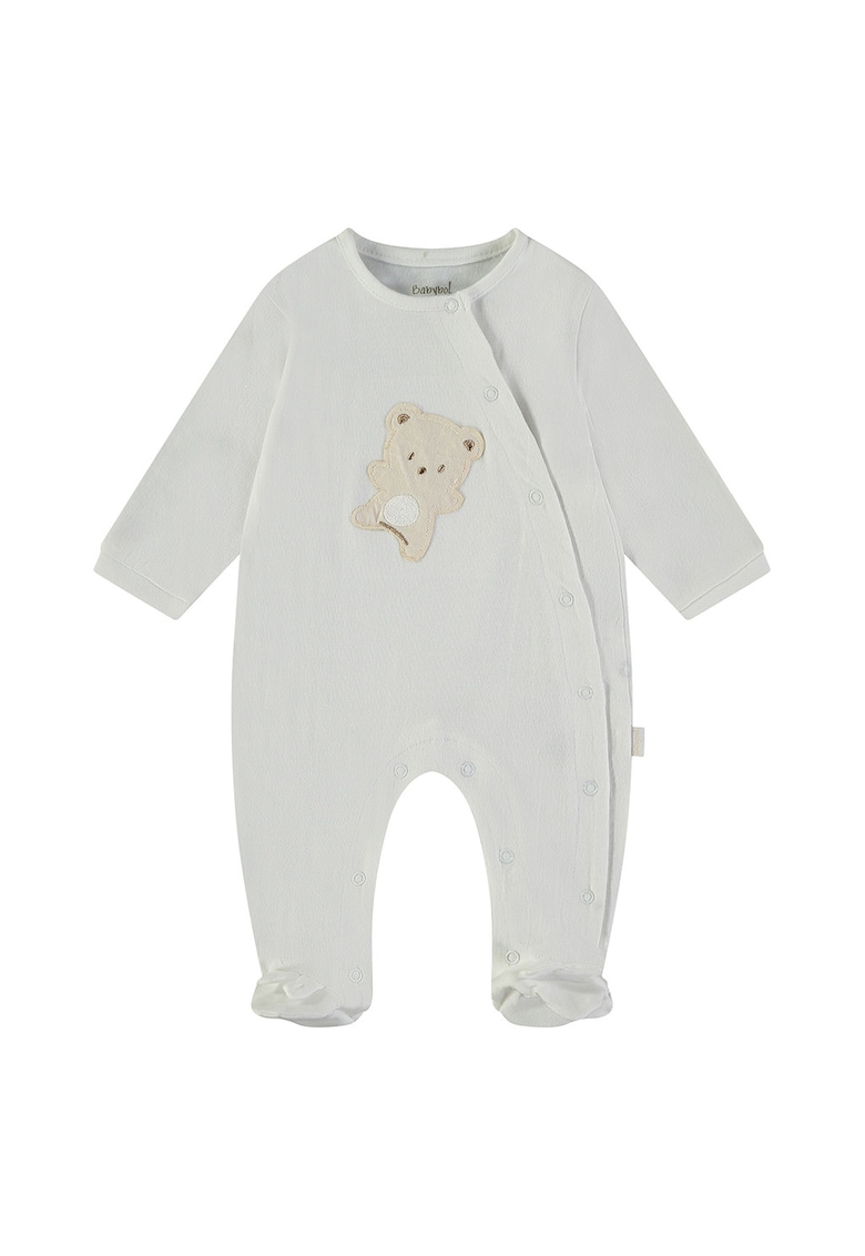 Salopeta cu botosei si imprimeu urs - Gri deschis