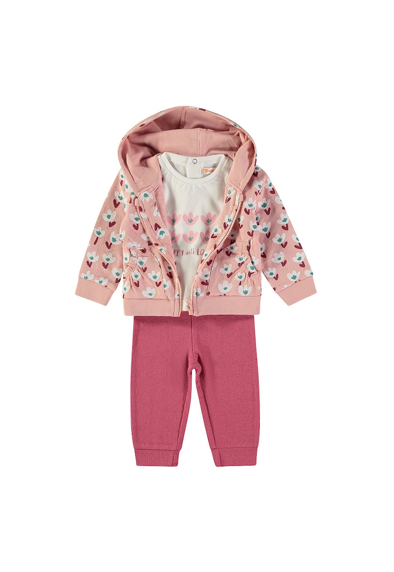 Set de imbracaminte cu imprimeu floral - Gri deschis/Roz zmeuriu/Roz deschis