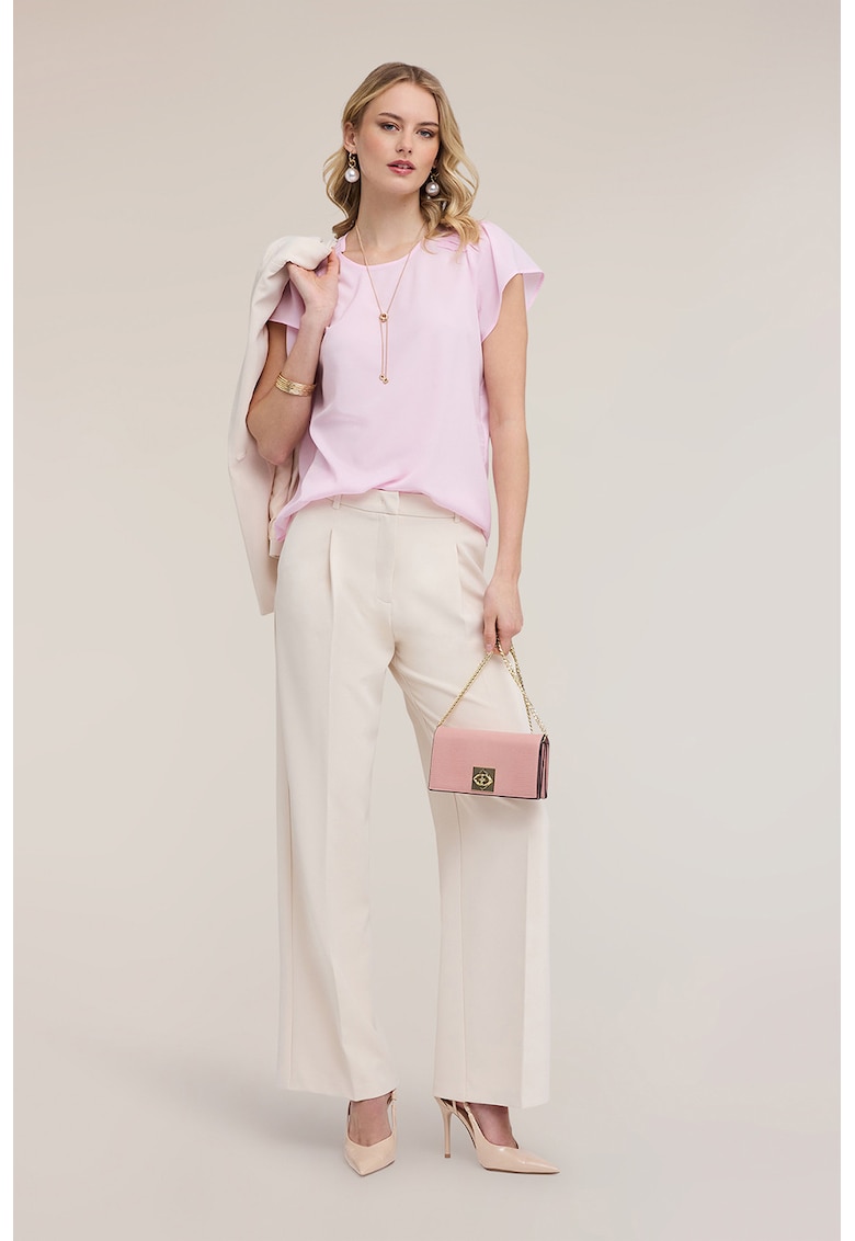 Bluza vaporoasa cu maneci fluture - Roz pastel