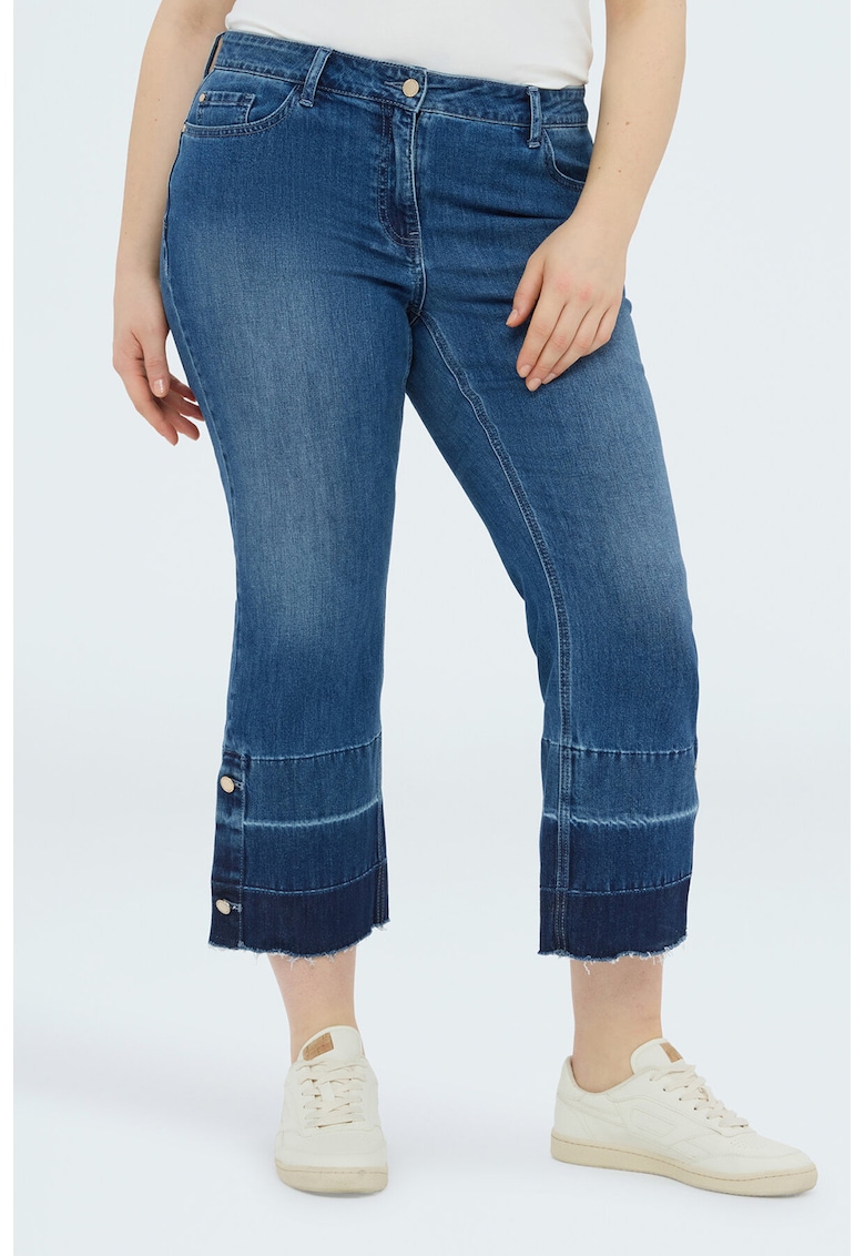 Blugi crop drepti - Albastru