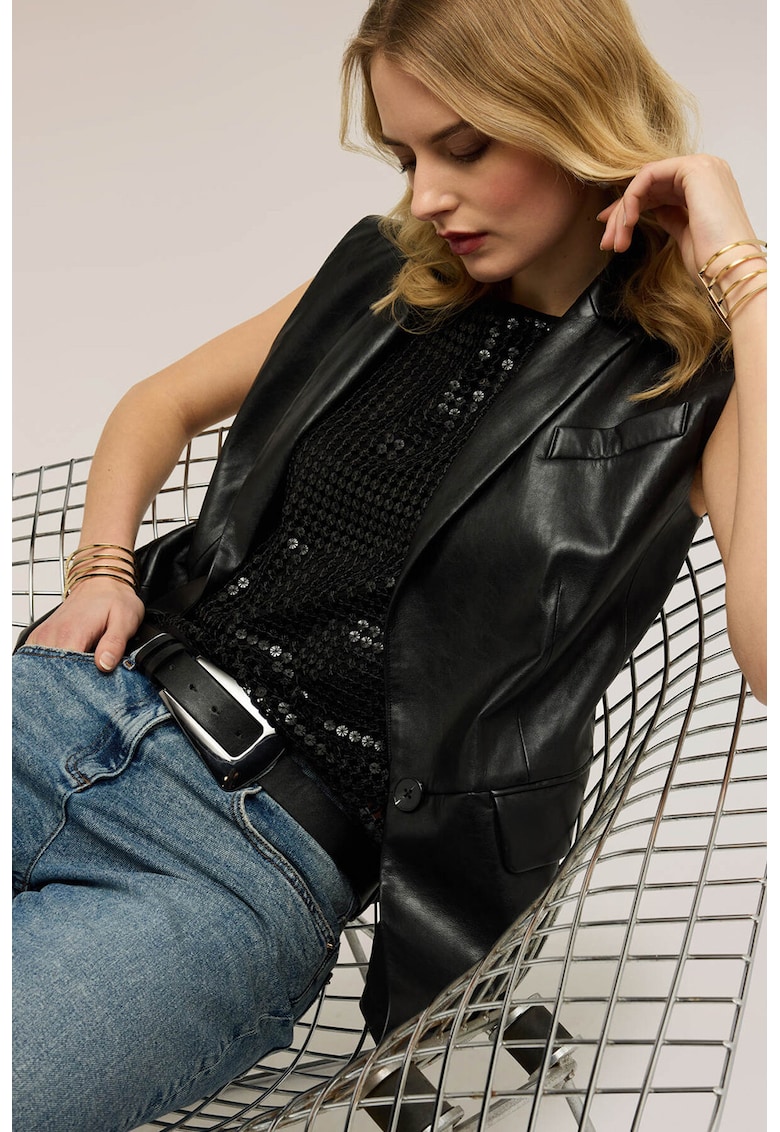 Bluza cu decolteu rotund - Negru