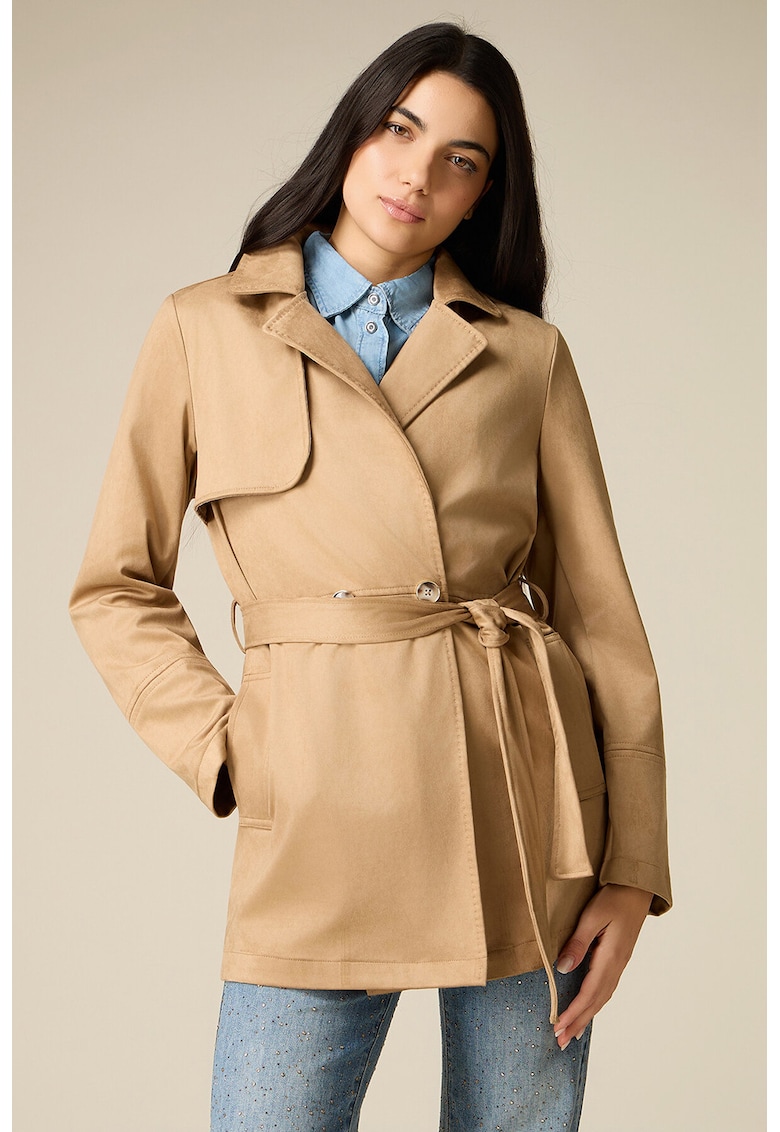 Trenci scurti cu cordon - Bej