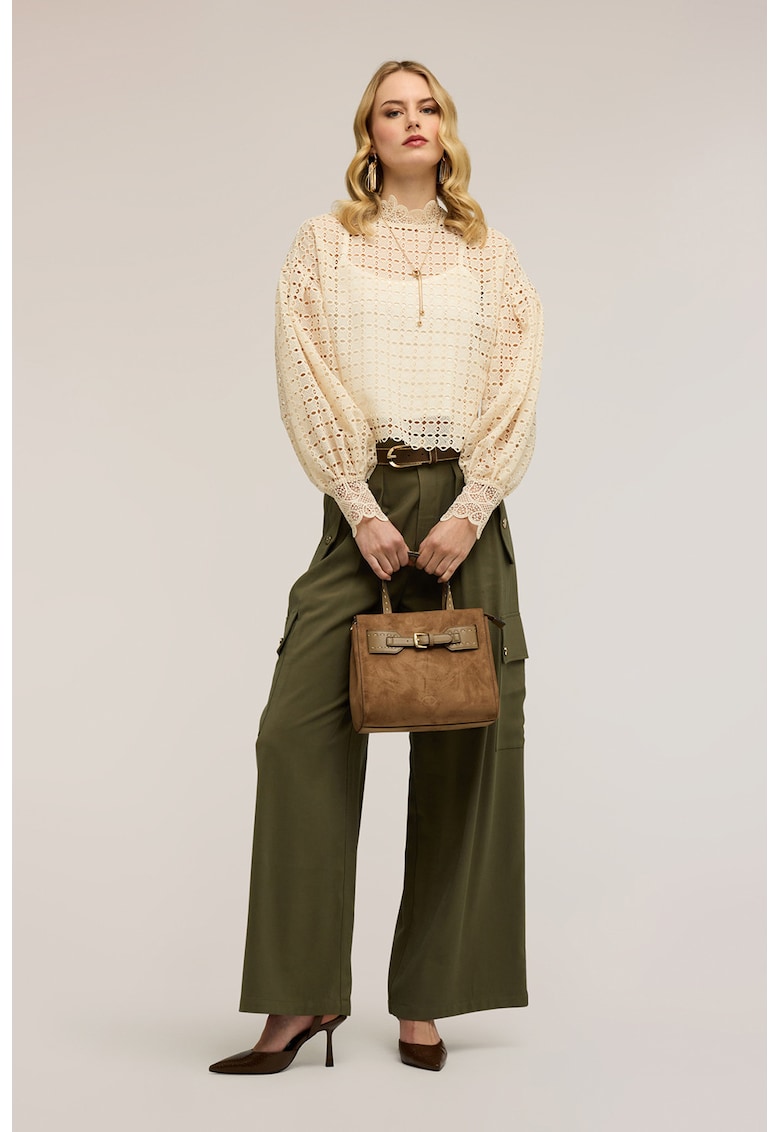 Bluza din dantela sangallo - Alb