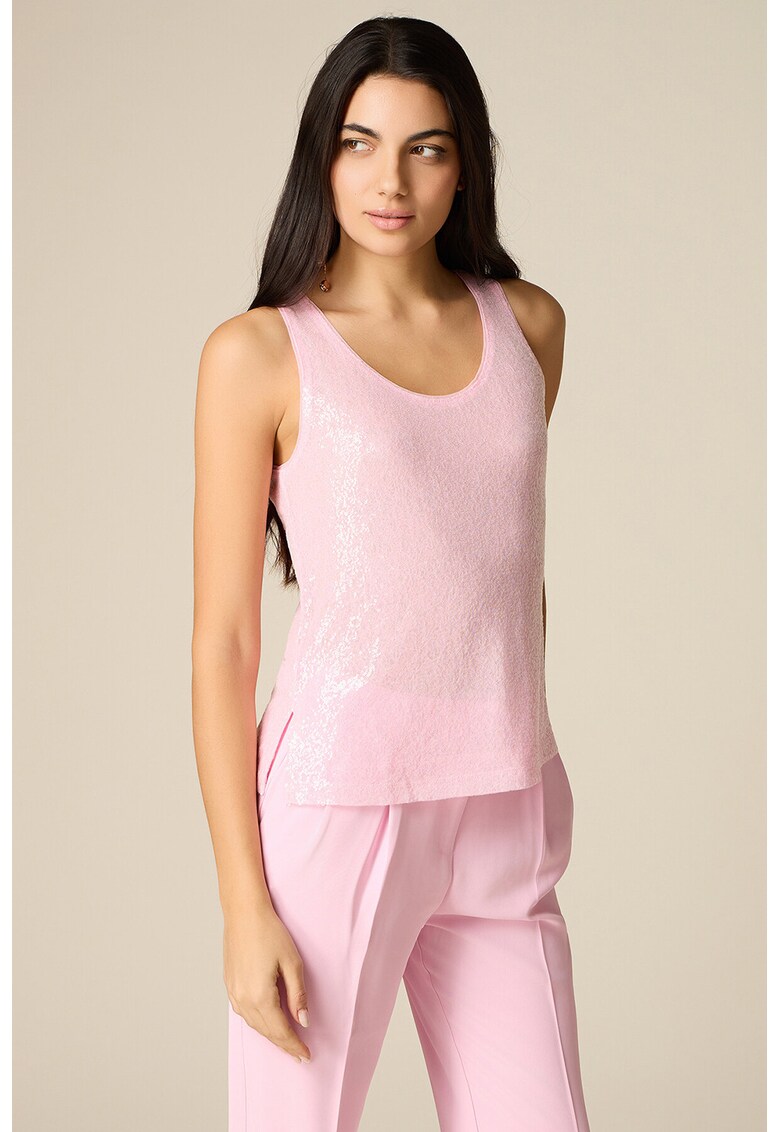 Top din tul cu paiete - Roz pastel