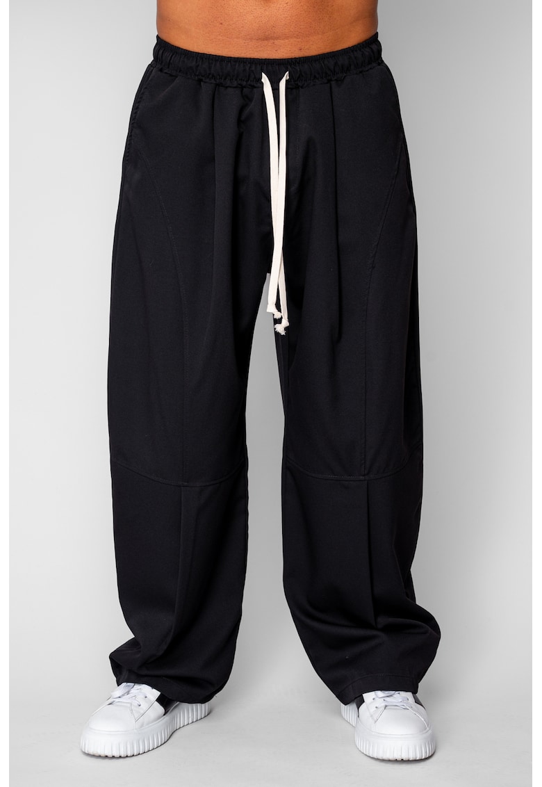 Pantaloni lungi drepti Balloon Fit Black 20520 - Negru