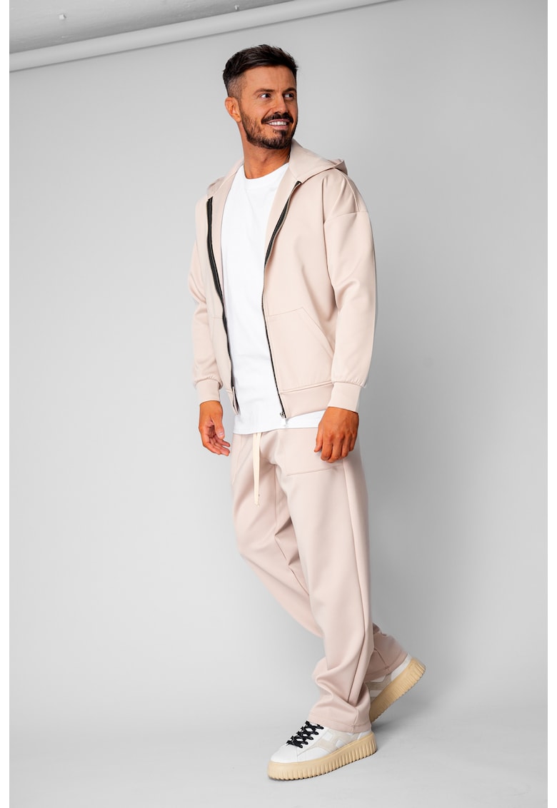 Set Loren Jacheta cu fermoar si Pantalon lung Light Beige 20490 - Bej deschis