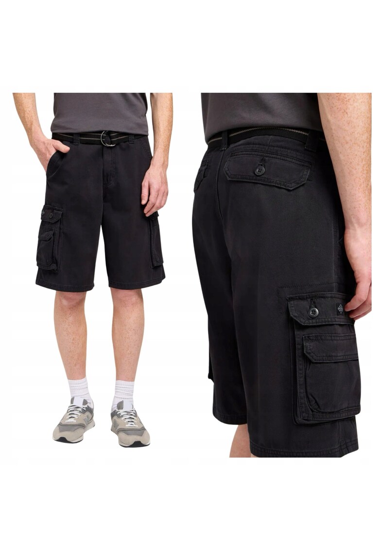 Pantaloni Scurti Barbati - Wyoming Cargo - Regular Fit - Lungime Scurta - 6 Buznuare - Talie Medie - Cu Fermoar - Bumbac - 34 USA - Negru