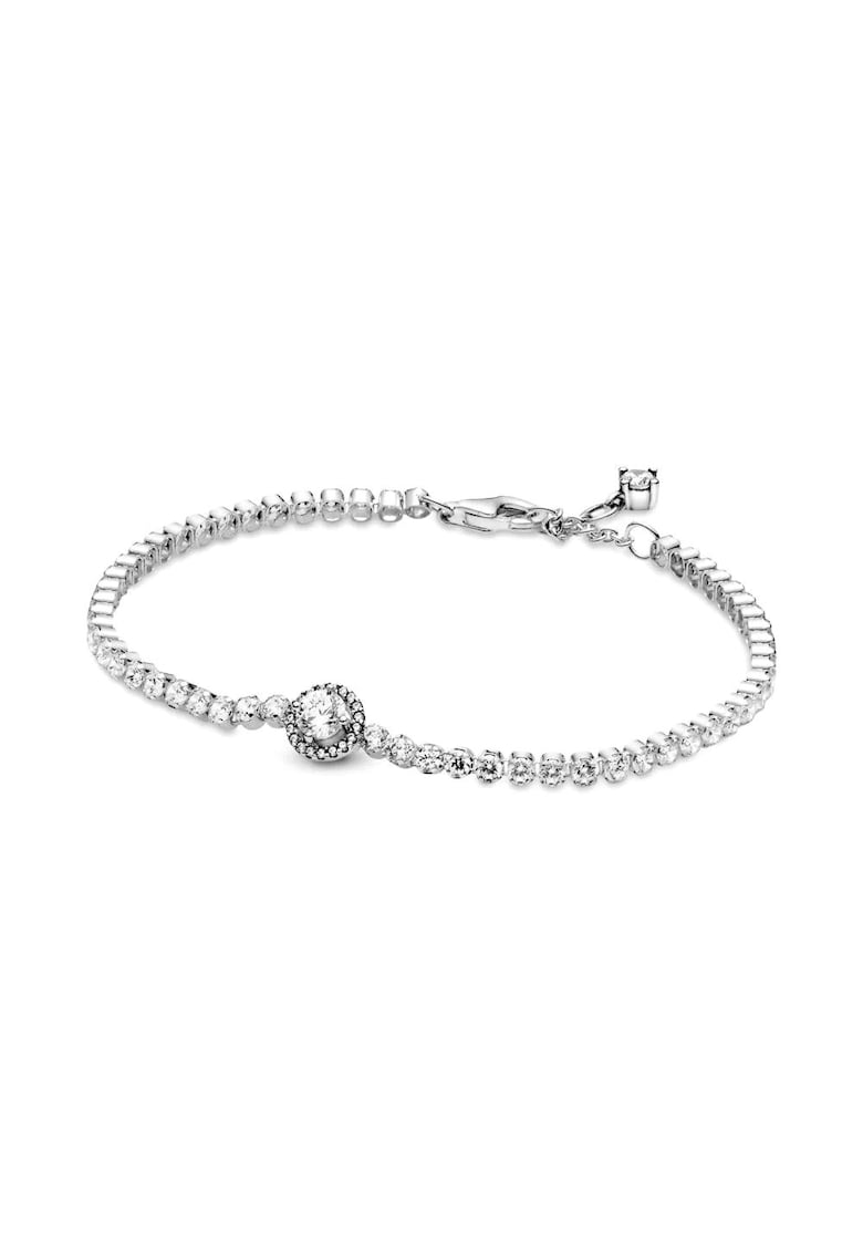 Bratara tenis cu Halo pave Zirconiu stralucitor din Argint 925 - 18cm