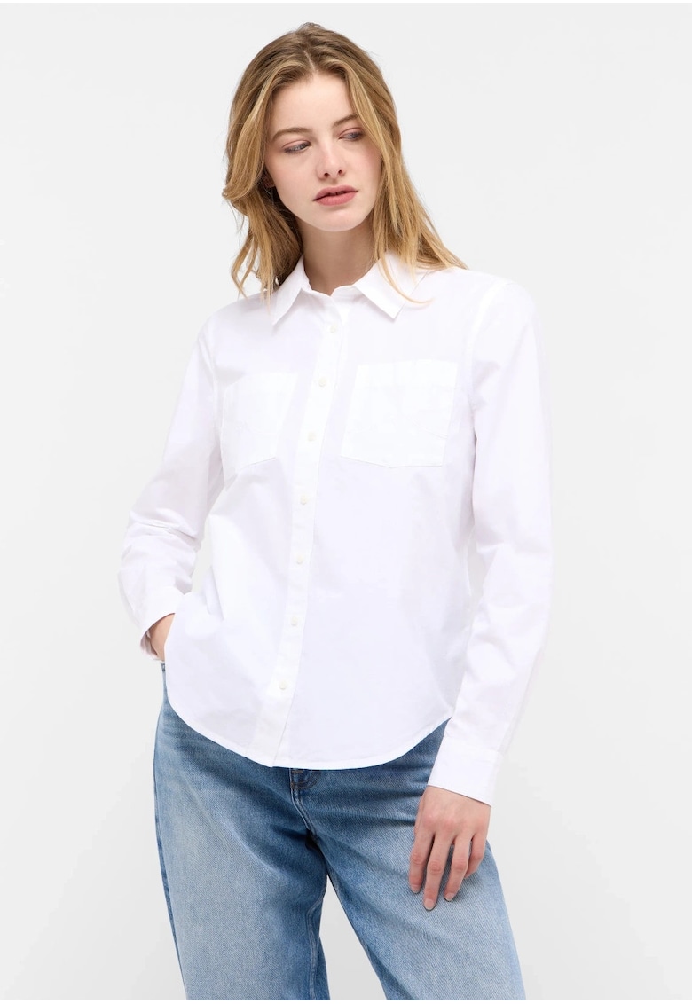 Camasa Dama - Style Killeen - Regular Fit - Design Clasic - Maneci Lungi - Cu Guler - Cu Nasturi - Bumbac - Alb - Alb
