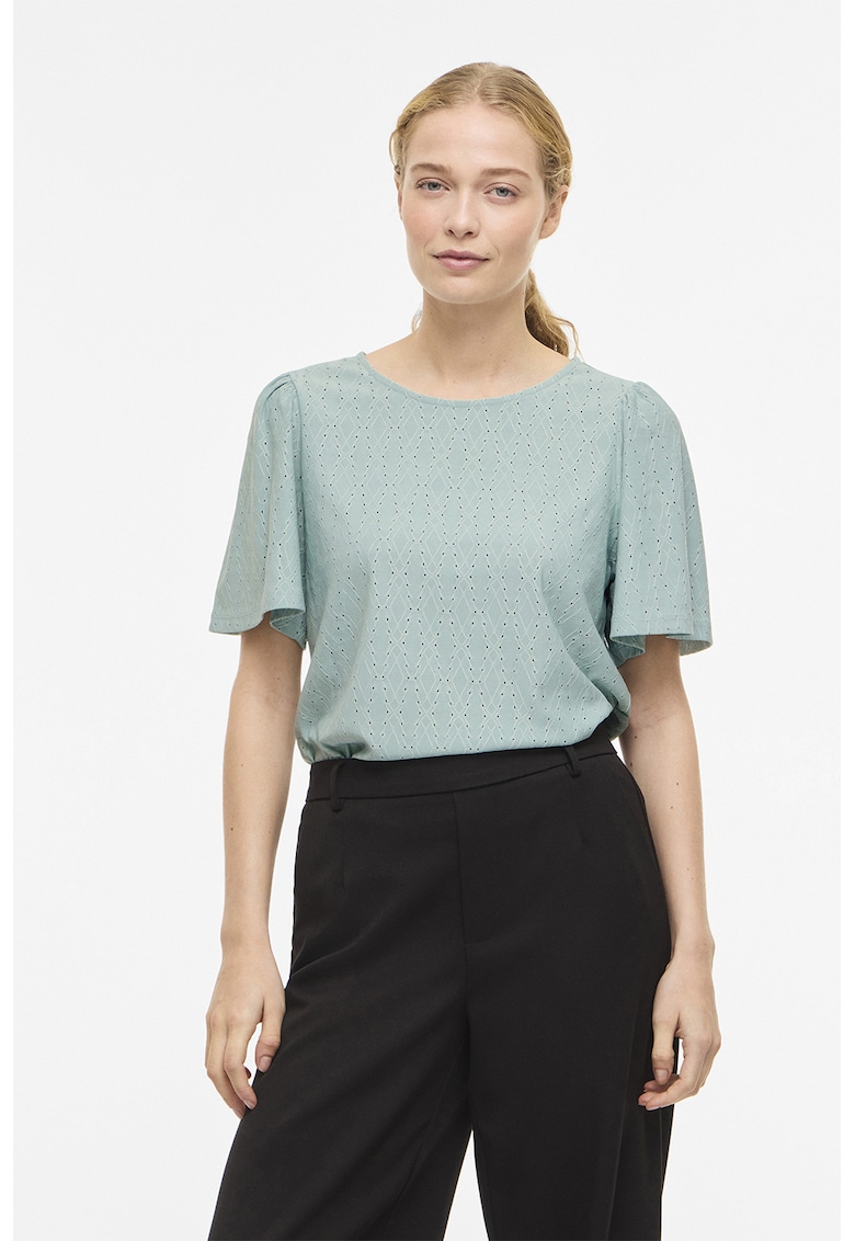Tricou lejer cu perforatii - Verde pal