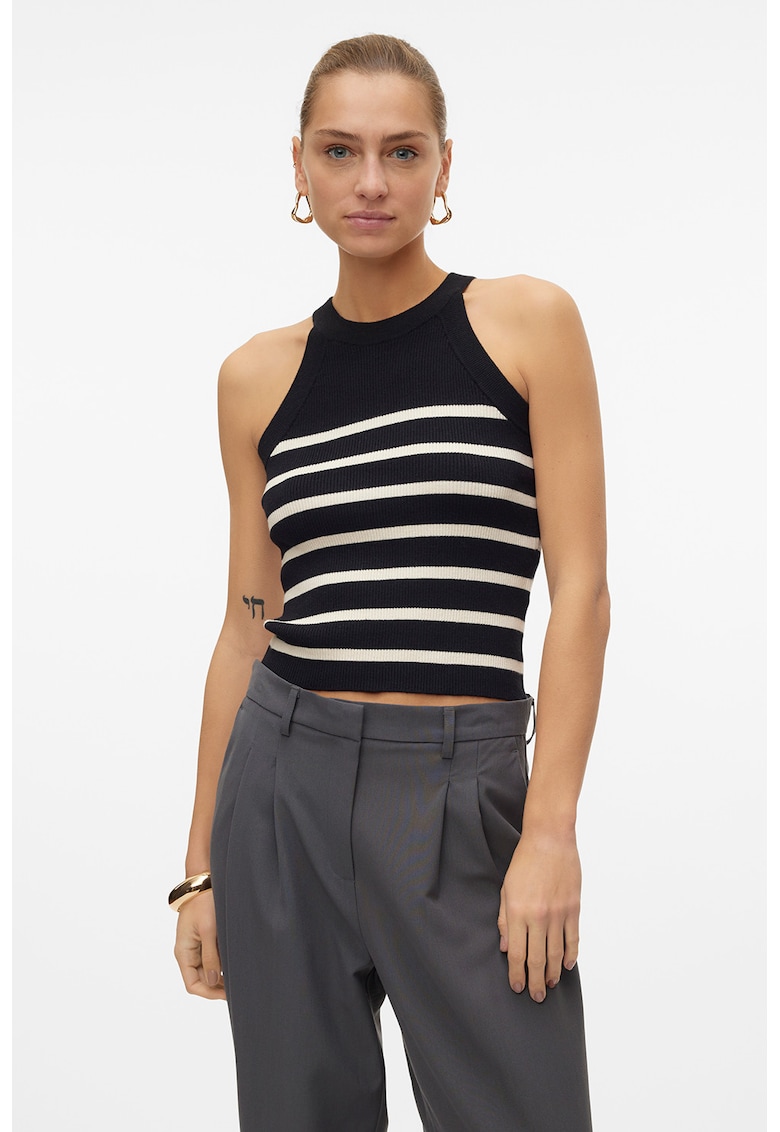 Top cu dungi Saba - Alb/Negru