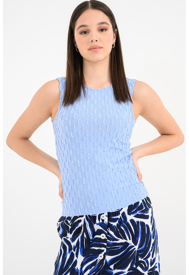Top texturat Vania - Albastru deschis