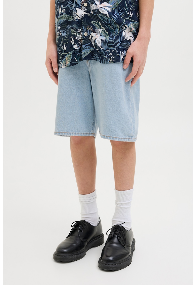 Bermude relaxed fit din denim - Albastru deschis