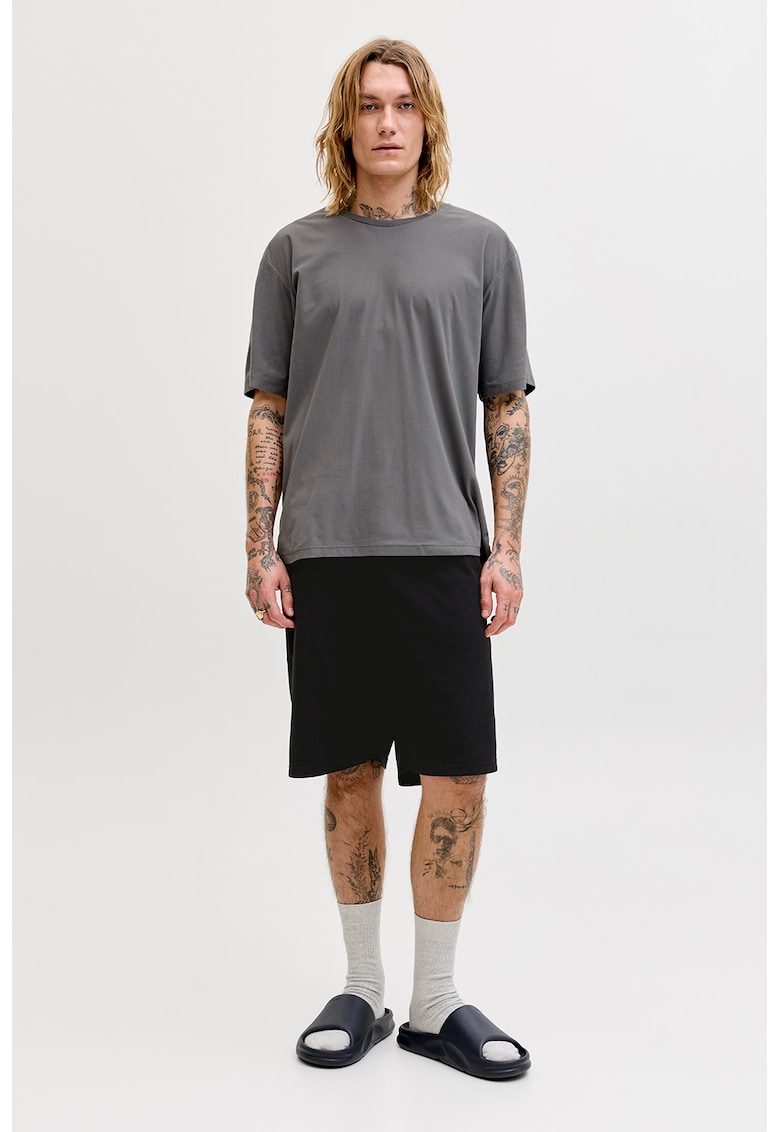 Set de tricou si pantaloni scurti - 2 piese - Negru/Gri carbune