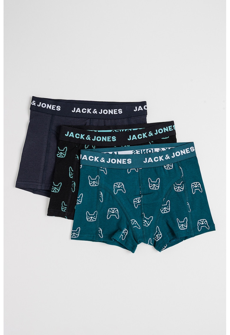 Set de boxeri cu imprimeu - 3 perechi - Verde/Negru/Bleumarin