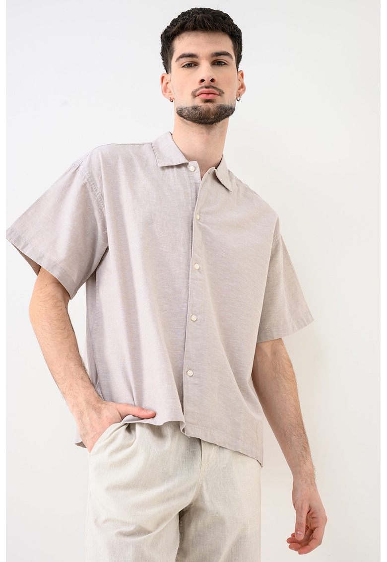 Camasa supardimensionata de bumbac si in Breeze - Grej