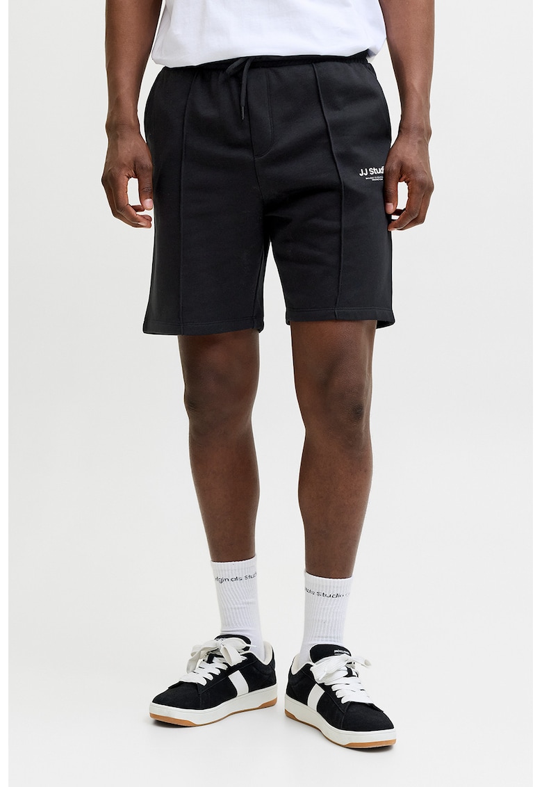 Pantaloni scurti de trening din amestec de bumbac organic - Negru