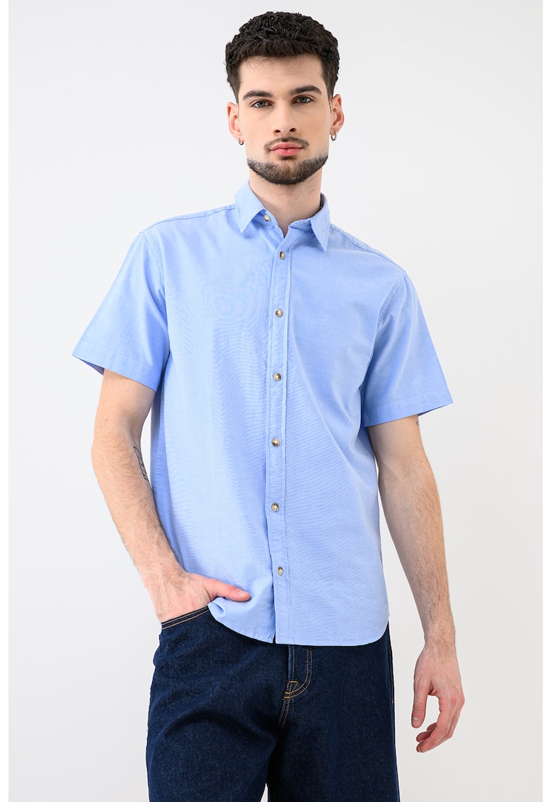 Camasa din bumbac organic Chad - Albastru azur