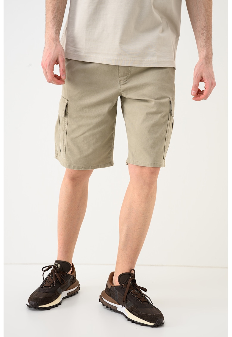 Pantaloni scurti cargo cu snur Dylan - Grej