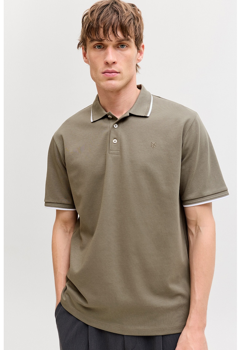 Tricou polo regular fit - Kaki inchis
