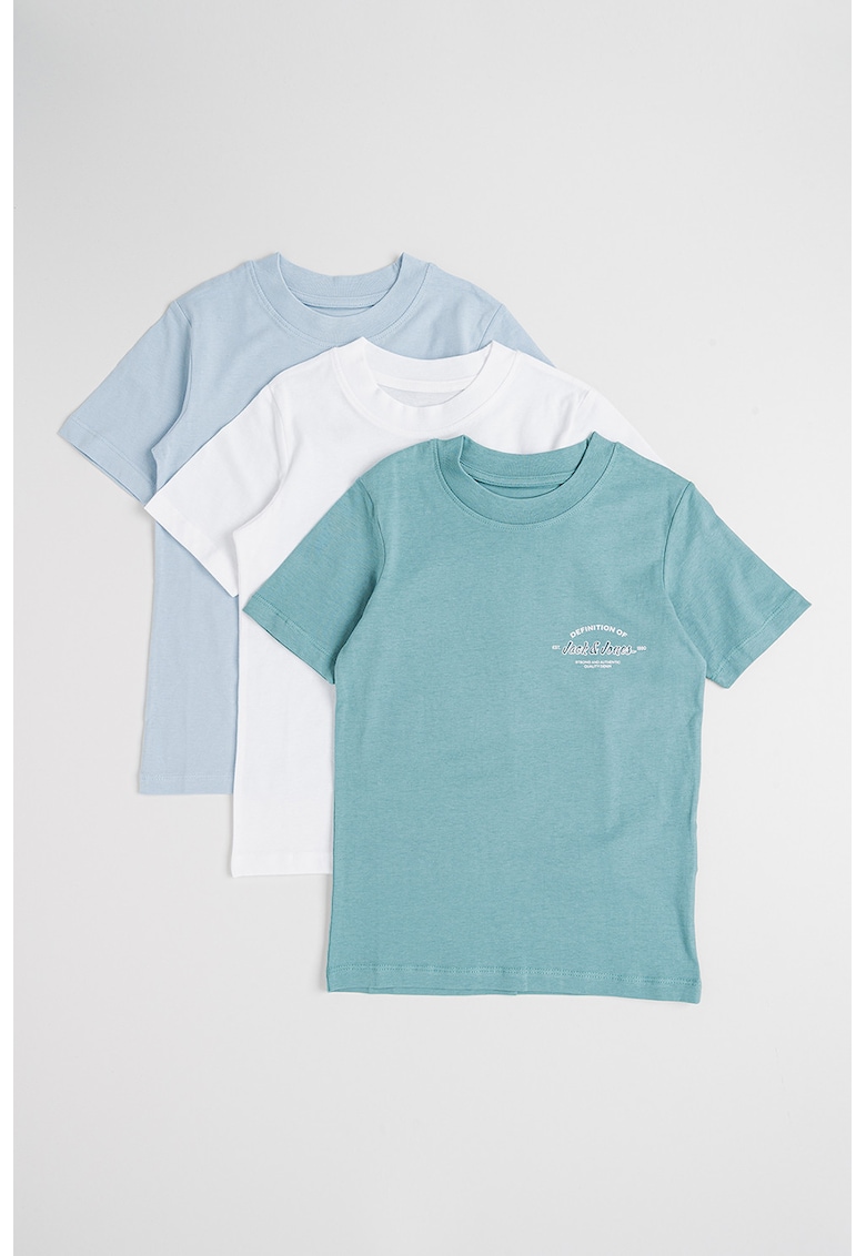 Set de tricouri cu imprimeu logo - 3 piese - Alb/Verde/Albastru